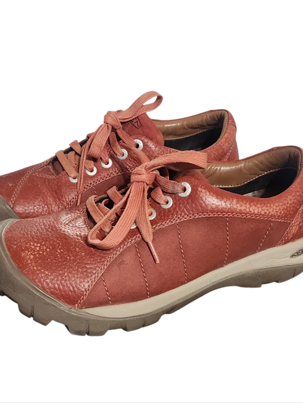 Keen Presidio Shoes Womens Size 8.5 Leather Lace Up Tandoori Red - Picture 2 of 11